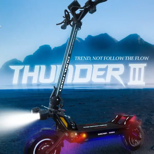 Découvrez la Trottinette Électrique Dualtron Thunder3 2023 par Minimotors. Puissante, étanche, connectée, avec freinage renforcé.